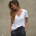 Tyler Deep V Neck Slub Tee
