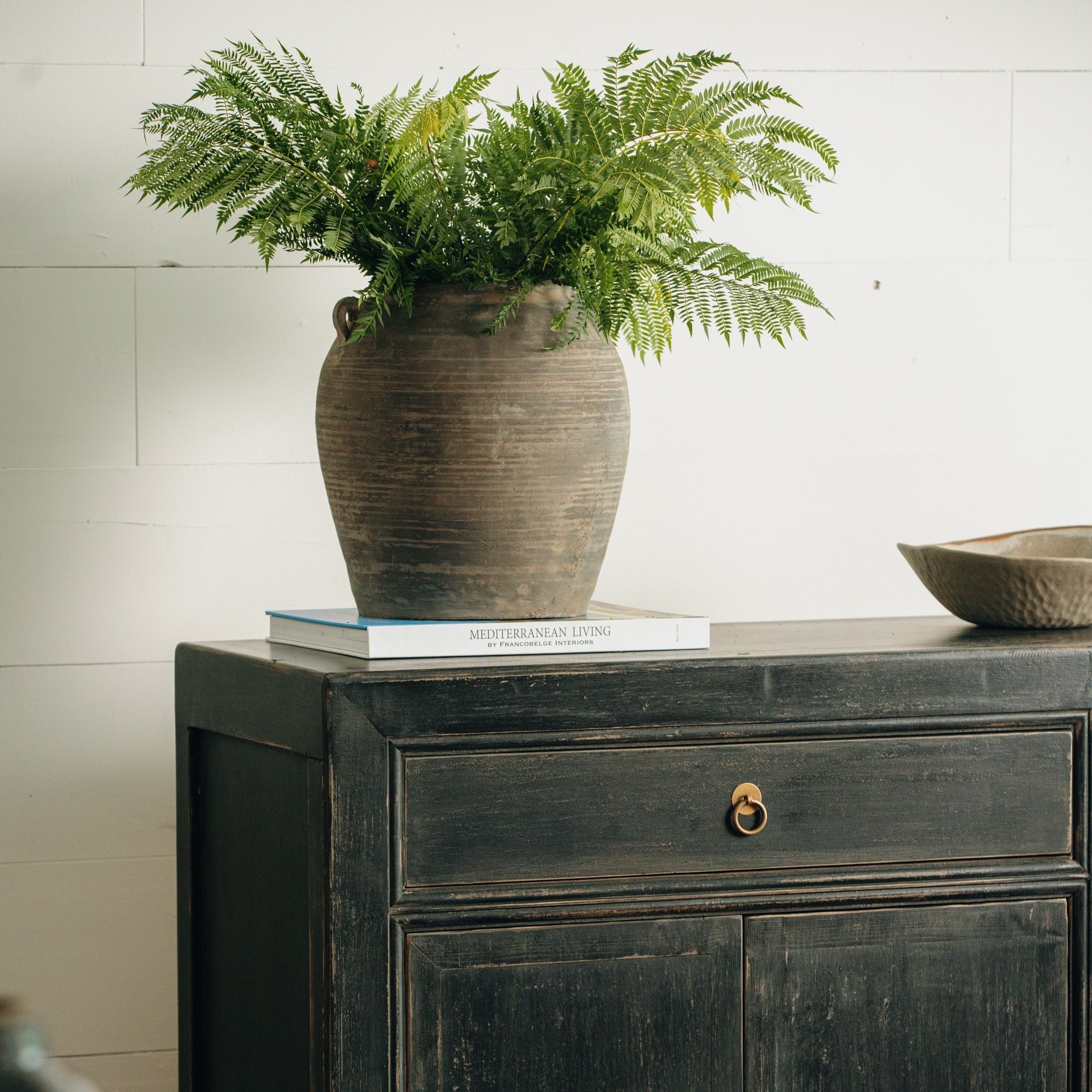 2 Drawer Black Buffet Cabinet